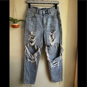American eagle distressed mom jeans